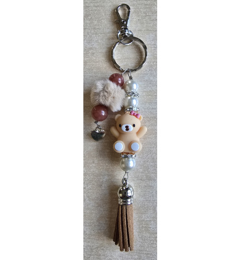 Schlüsselanhänger Teddybär/hellbraun