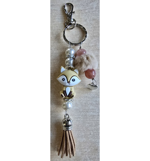 Schlüsselanhänger Fuchs/beige