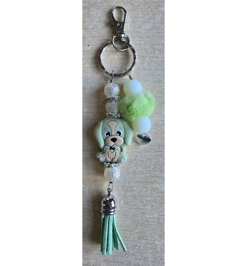 Schlüsselanhänger Hund/salbeigrün