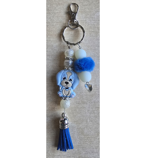 Schlüsselanhänger Hund/blau