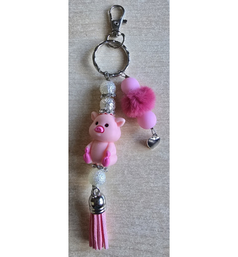 Schlüsselanhänger Schwein/rosa/pink