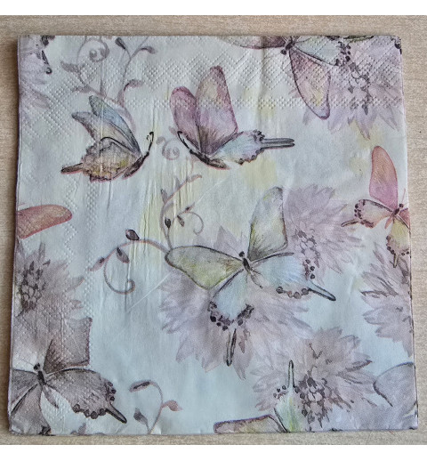 Serviette Schmetterlinge pastell