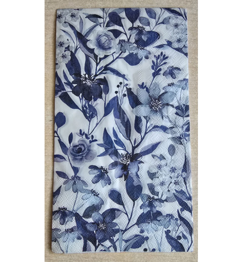 Serviette Blumen blau
