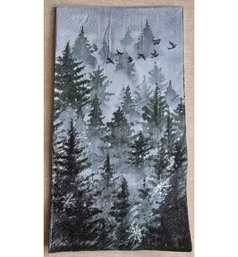 Serviette Wald/Vögel