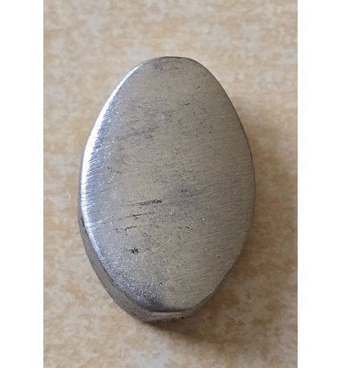 Metall Perle silberfarbig flach/oval