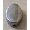 Metall Perle silberfarbig flach/oval