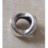 Metall Perle silberfarbig rund/gewölbt