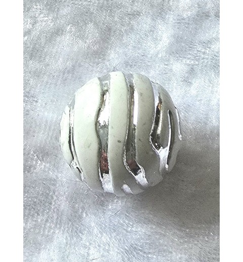 Kunststoff Perle weiss/silber