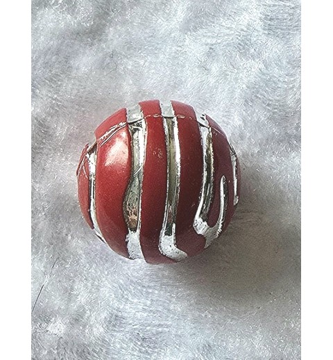 Kunststoff Perle rot/silber