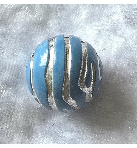 Kunststoff Perle hellblau/silber
