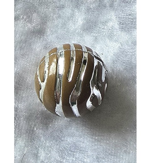 Kunststoff Perle braun/silber