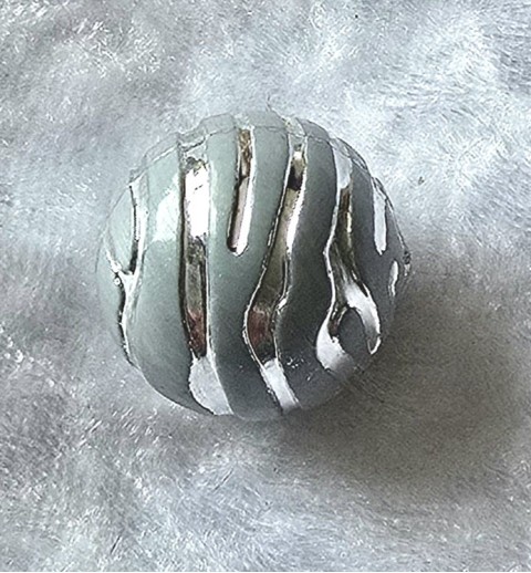 Kunststoff Perle grau/silber