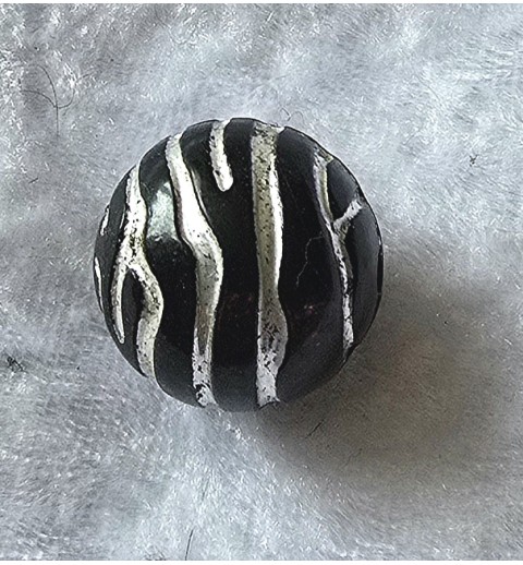 Kunststoff Perle schwarz/silber