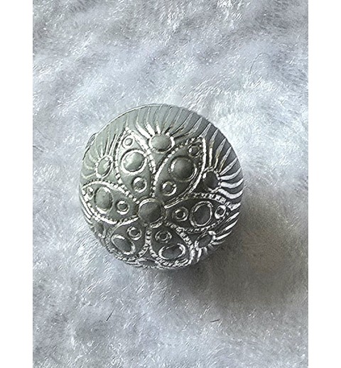 Kunststoff Perle grau/silber Muster