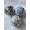 Kunststoff Perle schwarz/silber Muster