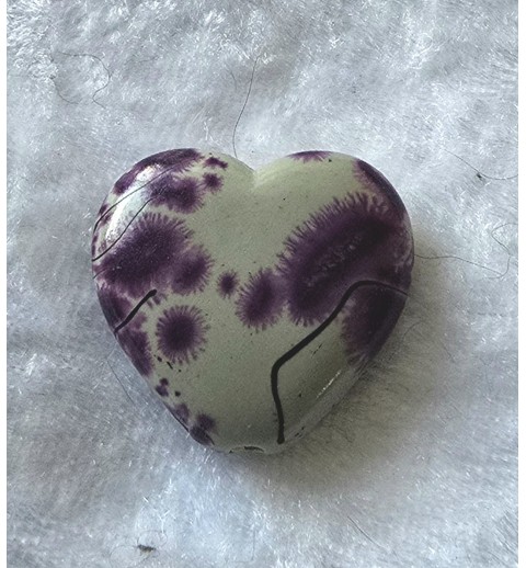 Kunststoff Perle Herz beige/violette