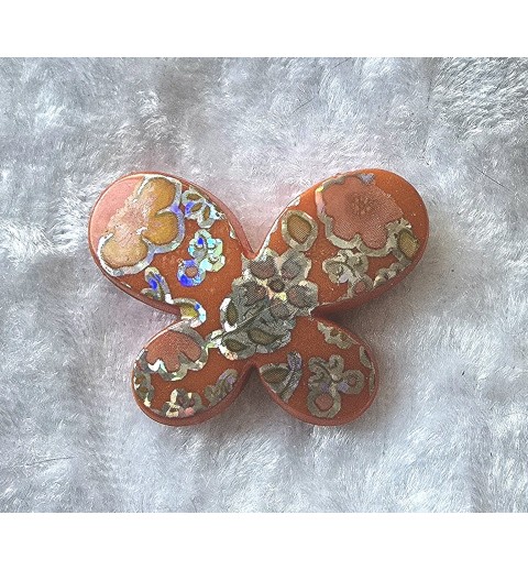Kunststoff Perle Schmetterling orange/glitzer