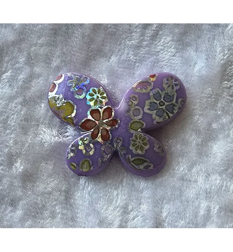 Kunststoff Perle Schmetterling lila/glitzer