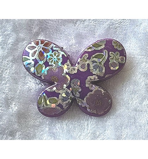 Kunststoff Perle Schmetterling violette/glitzer