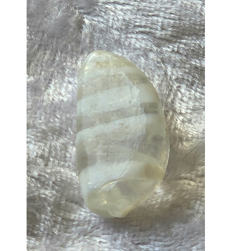 Glas Perle Nugget weiss/transparent