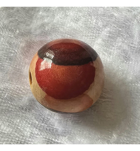Holz Perle rund orange/rot/weinrot