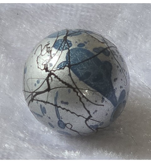 Kunststoff Perle silber/türkis