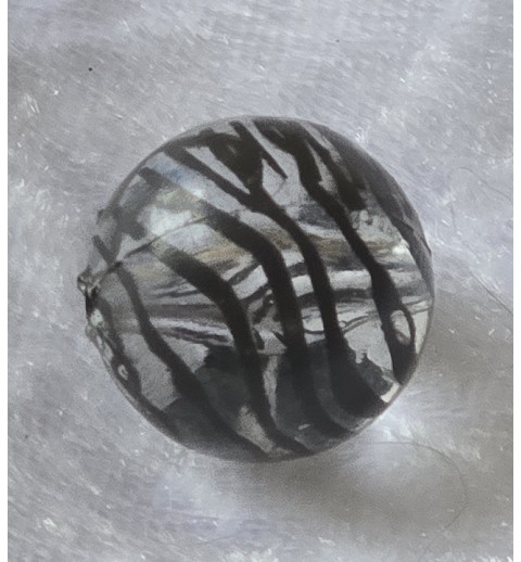 Kunststoff Perle transparent/schwarz