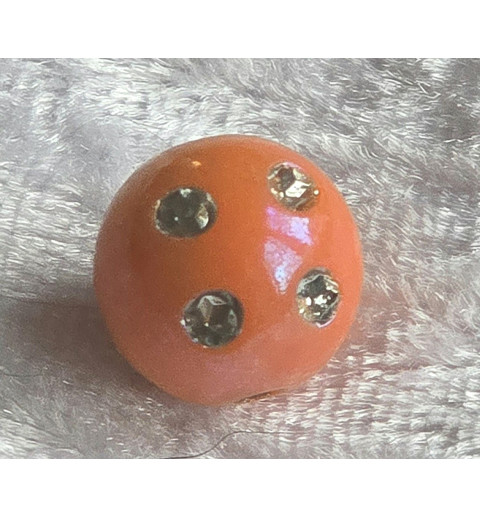 Kunststoff Strassperle mit Schimmer orange