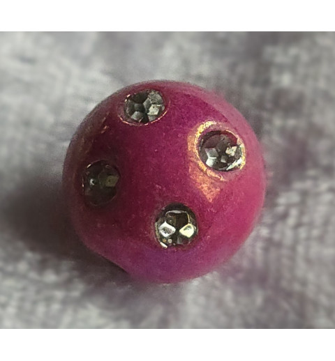 Kunststoff Strassperle mit Schimmer pink