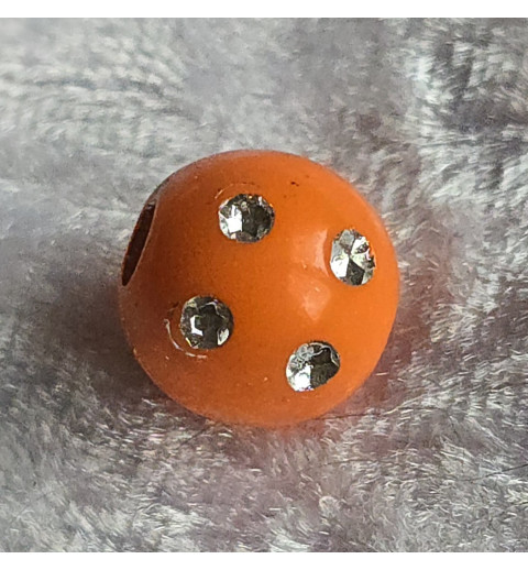 Kunststoff Strassperle mit großem Loch orange
