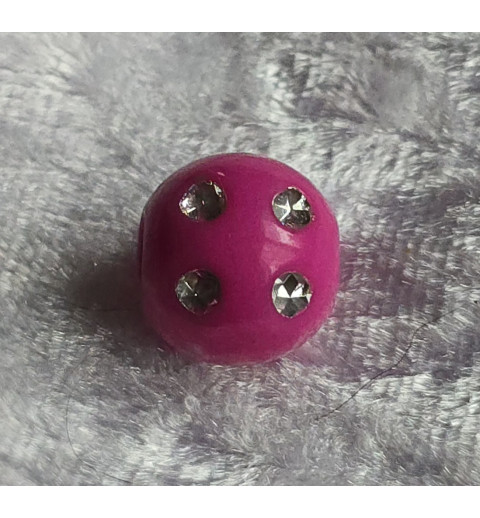 Kunststoff Strassperle mit großem Loch pink