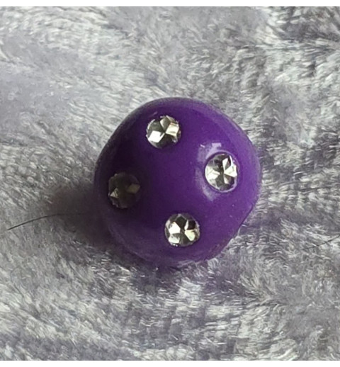 Kunststoff Strassperle mit großem Loch violette