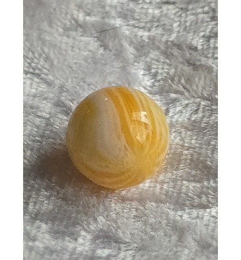 Kunststoff Perle orange/weiss