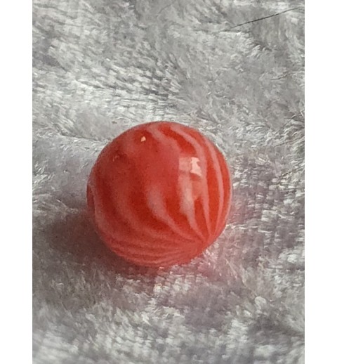 Kunststoff Perle rot/weiss
