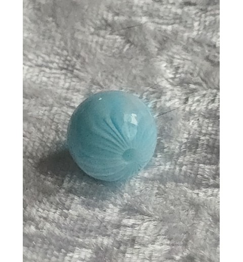 Kunststoff Perle hellblau/weiss