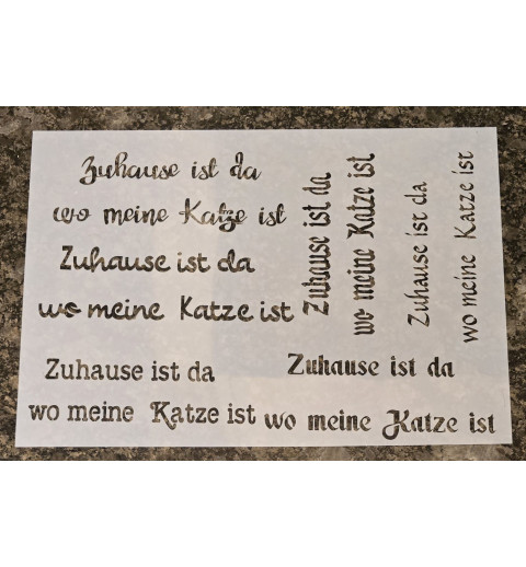 Schablone " Zuhause ist das wo meine Katze ist "