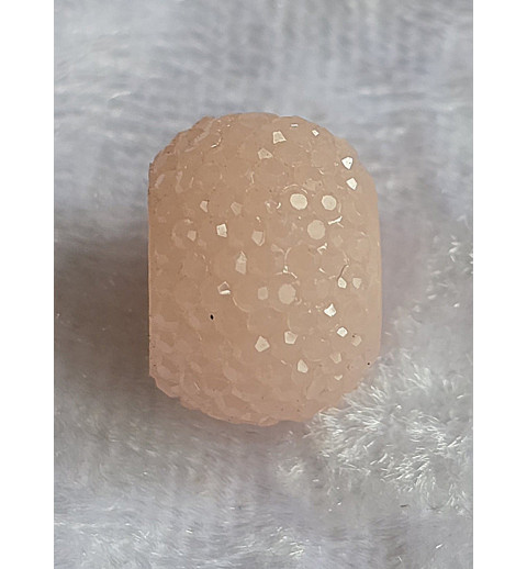 Kunststoff Perle mit Struktur blassrosa