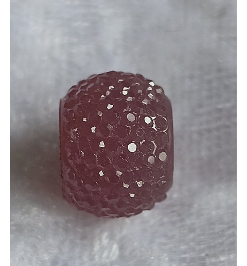 Kunststoff Perle mit Struktur dunkles mauve