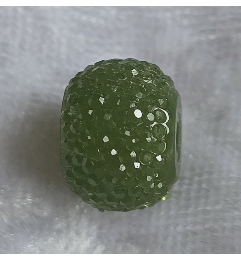 Kunststoff Perle mit Struktur olive