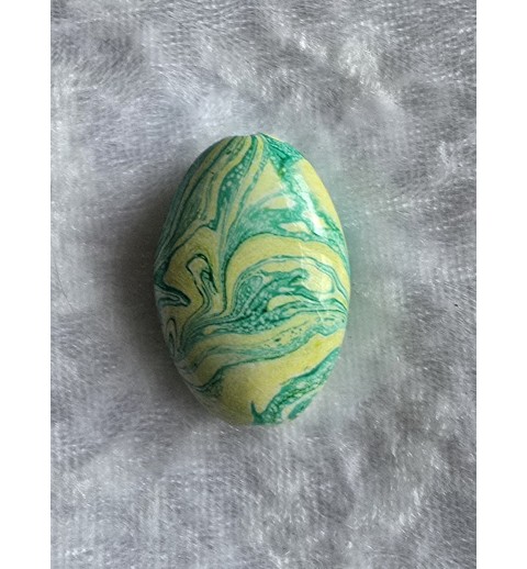 Kunststoff Perle oval mint/gelb
