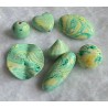Kunststoff Perle Herz mint/gelb