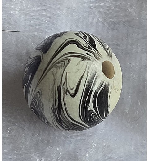 Kunststoff Perle Kugel schwarz/weiss