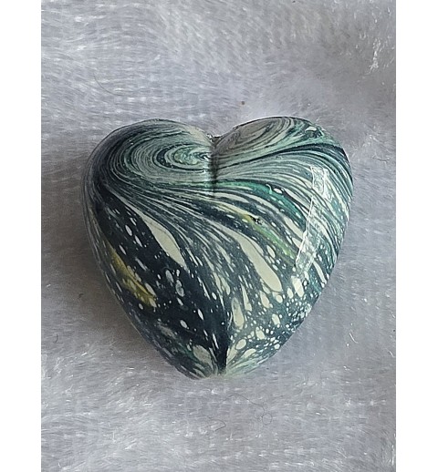 Kunststoff Perle Herz petrol/gelb/mint