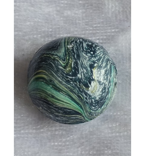 Kunststoff Perle rund petrol/gelb/mint