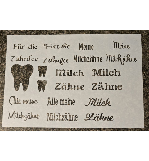 Schablone " Milchzähne "