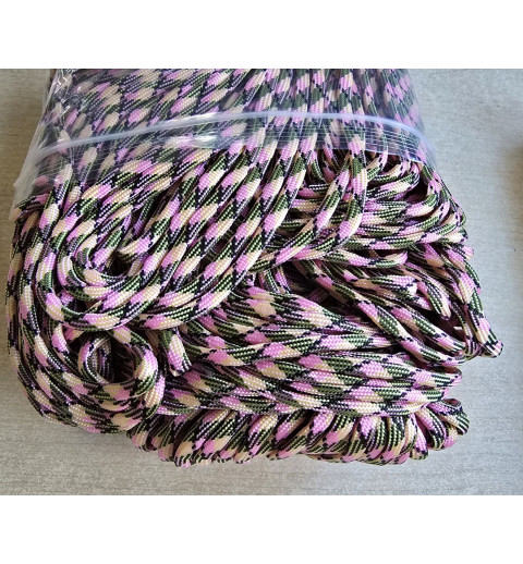Paracord rosa/grün/schwarz/gelb