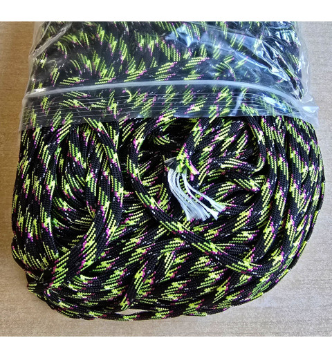 Paracord hellgrün/schwarz/pink