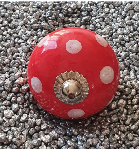 Möbelknopf  Porzellan punkte
