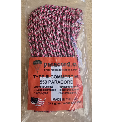 Paracord rosa/pink/schwarz/weiss