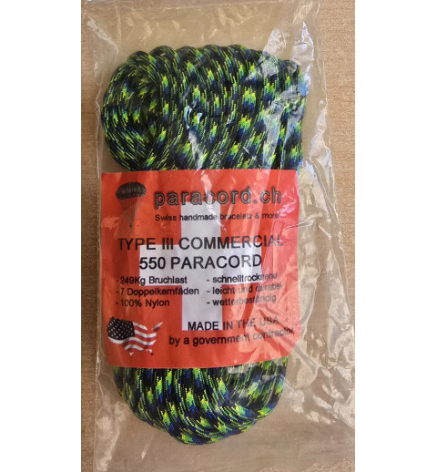 Paracord gelb/grün/blau/schwarz